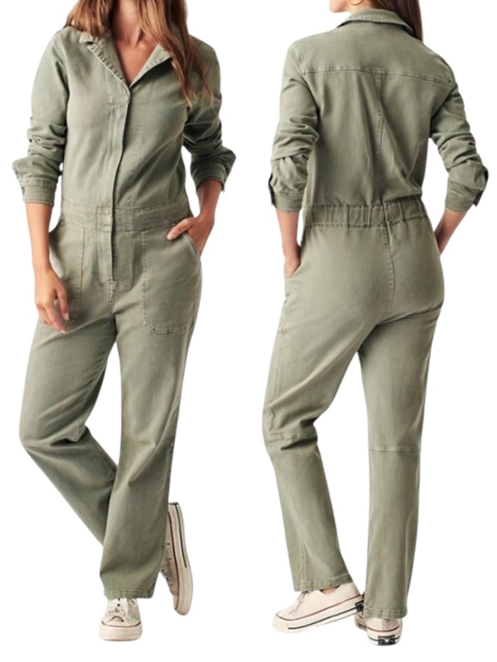 Faherty Overland Twill Jumpsuit Olive Green - NWT
